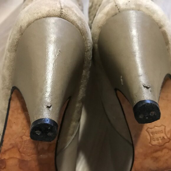Vero Cuoio Ladies Cream Leather Boots Size 4.5 - Picture 7 of 7
